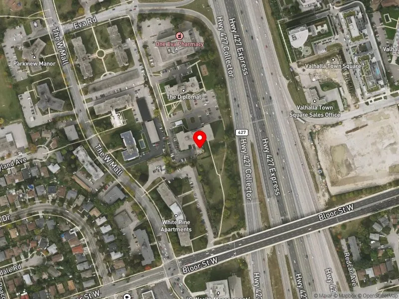 RentSafeTO apartment evaluation satellite view of 19 EVA RD in Etobicoke Centre, Toronto