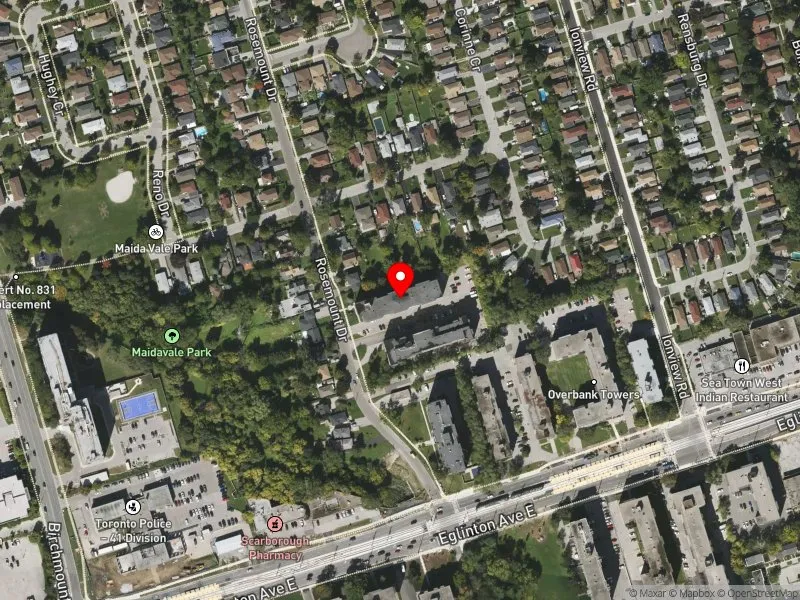 RentSafeTO apartment evaluation satellite view of 19 ROSEMOUNT DR in Scarborough Centre, Toronto