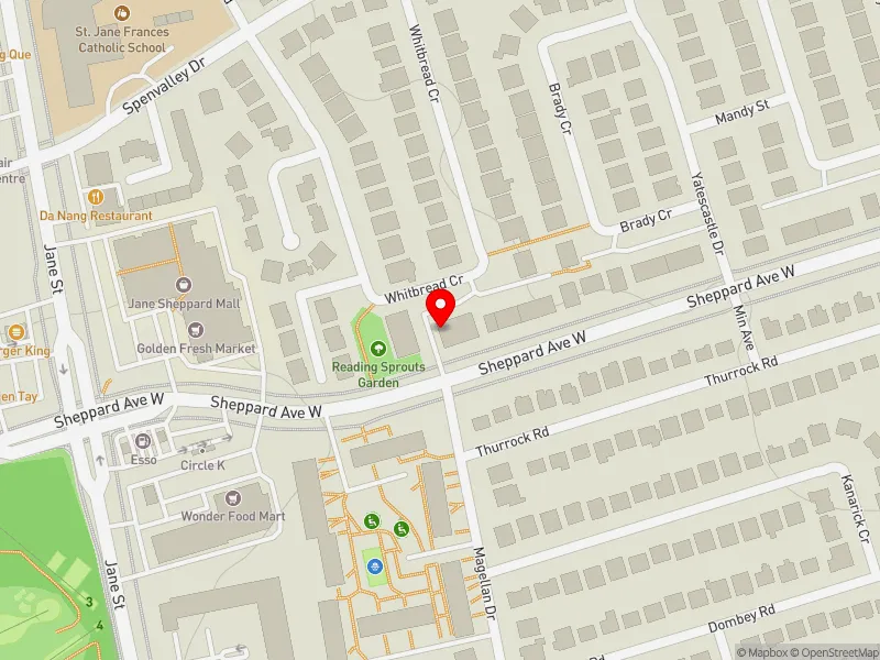 RentSafeTO apartment evaluation map view of 1900 SHEPPARD AVE W in Humber River-Black Creek, Toronto