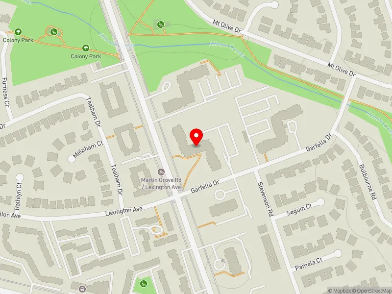 RentSafeTO apartment evaluation map view of 1901 MARTIN GROVE RD in Etobicoke North, Toronto
