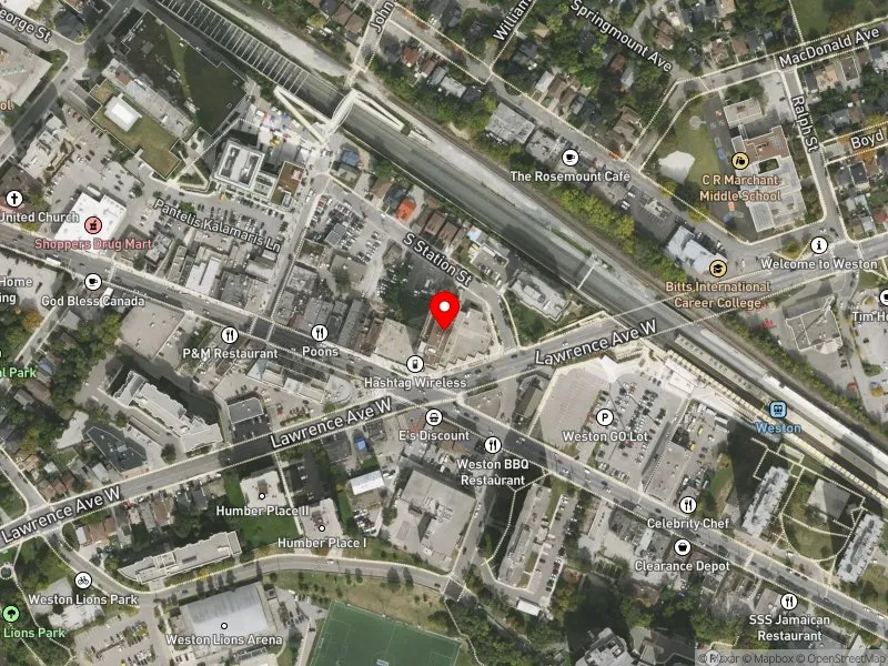RentSafeTO apartment evaluation satellite view of 1901 WESTON RD in York South-Weston, Toronto
