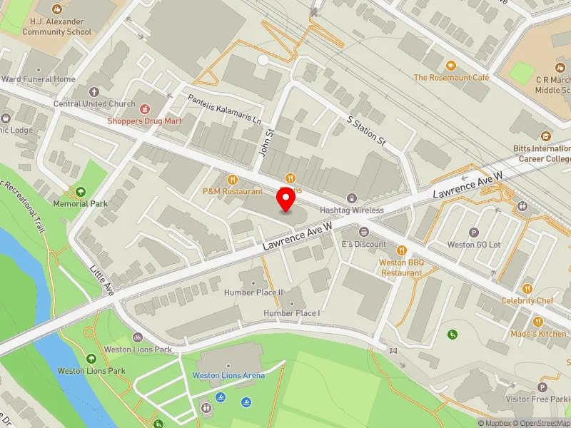 RentSafeTO apartment evaluation map view of 1906-1930 WESTON RD in York South-Weston, Toronto