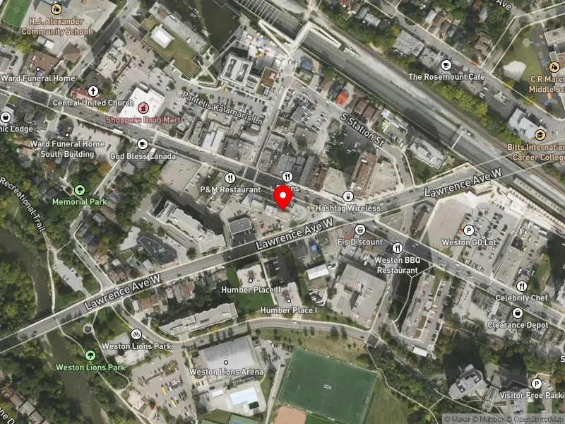 RentSafeTO apartment evaluation satellite view of 1906-1930 WESTON RD in York South-Weston, Toronto