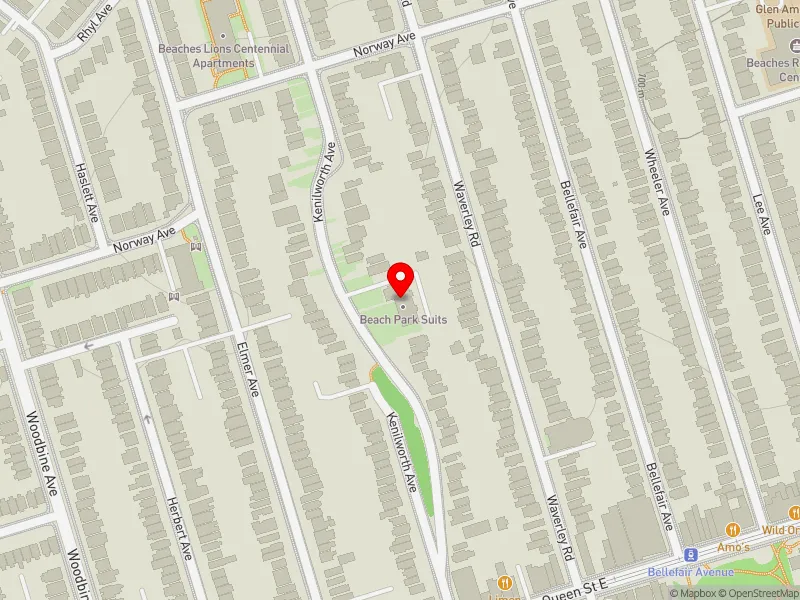 RentSafeTO apartment evaluation map view of 191 KENILWORTH AVE in Beaches-East York, Toronto