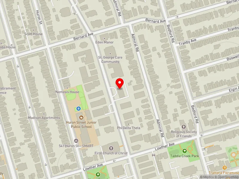 RentSafeTO apartment evaluation map view of 191 ST GEORGE ST in University-Rosedale, Toronto