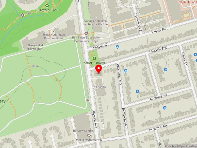 RentSafeTO apartment evaluation map view of 1911 BAYVIEW AVE in Don Valley West, Toronto