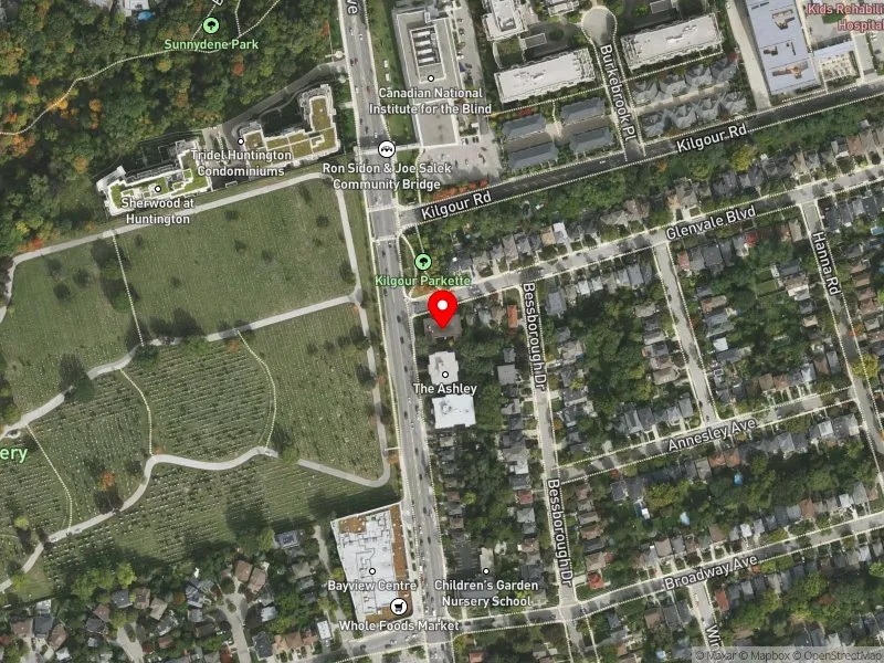 RentSafeTO apartment evaluation satellite view of 1911 BAYVIEW AVE in Don Valley West, Toronto