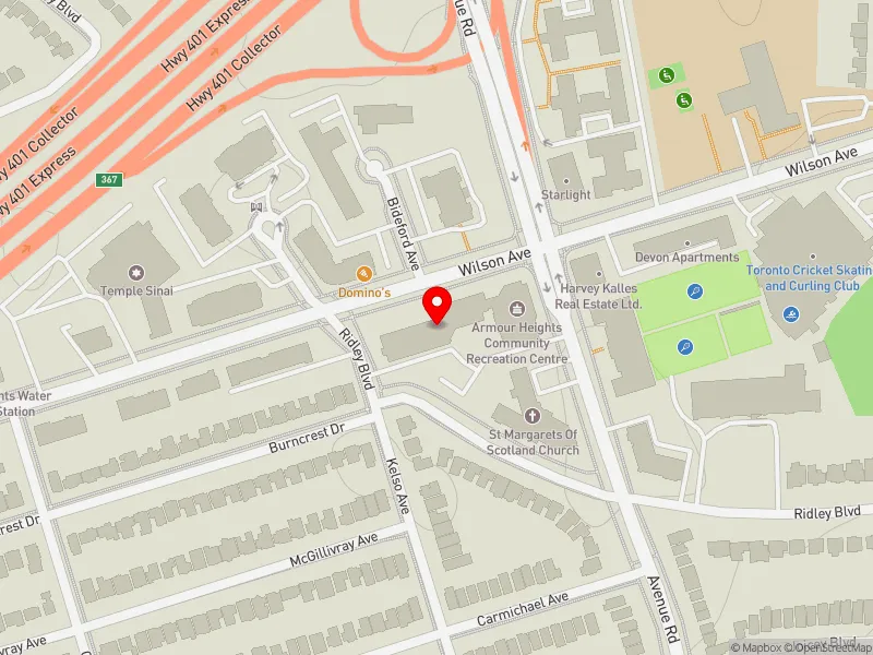 RentSafeTO apartment evaluation map view of 193 WILSON AVE in Eglinton-Lawrence, Toronto