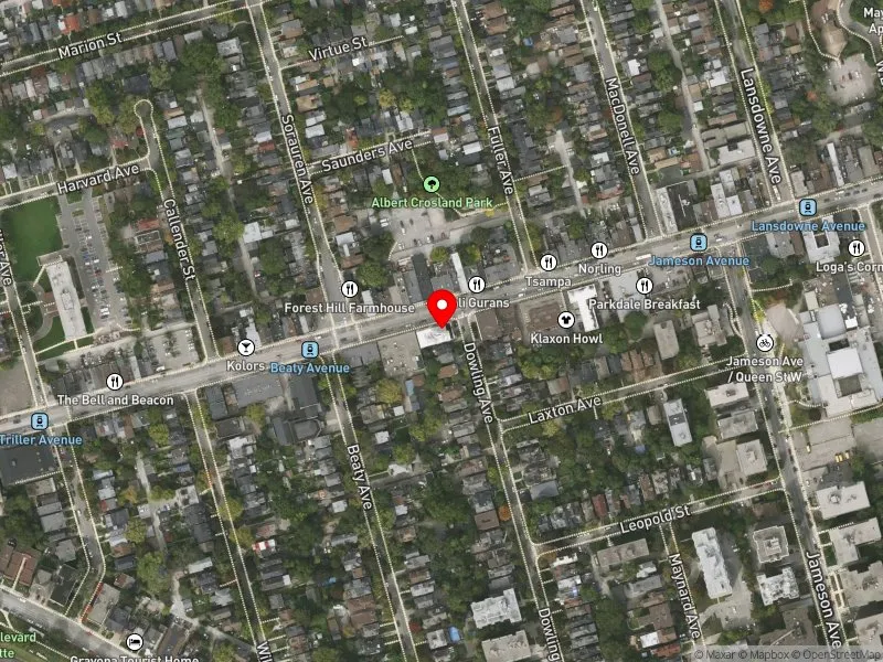 RentSafeTO apartment evaluation satellite view of 194 DOWLING AVE in Parkdale-High Park, Toronto