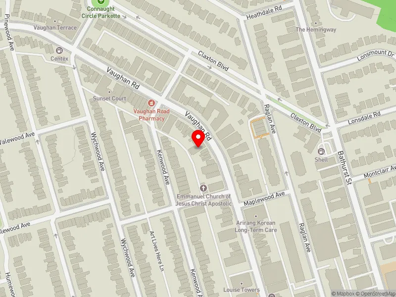 RentSafeTO apartment evaluation map view of 194 VAUGHAN RD in Toronto-St. Paul's, Toronto
