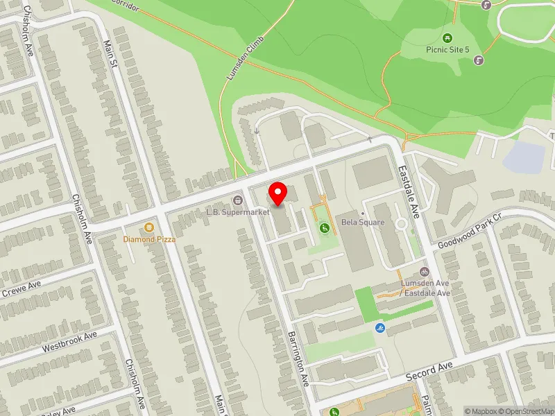 RentSafeTO apartment evaluation map view of 195 BARRINGTON AVE in Beaches-East York, Toronto