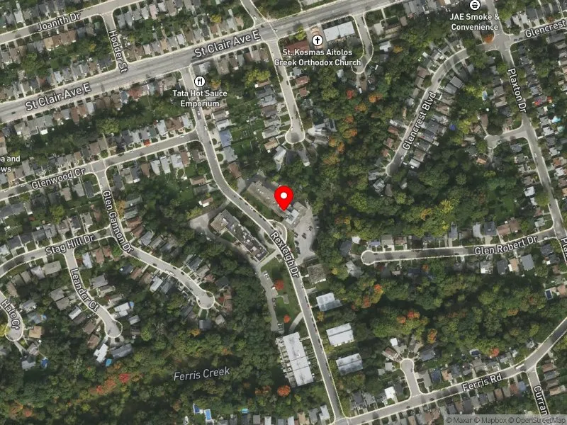 RentSafeTO apartment evaluation satellite view of 195 REXLEIGH DR in Beaches-East York, Toronto