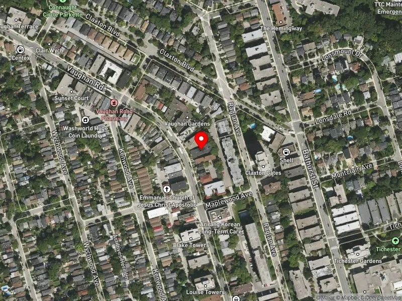 RentSafeTO apartment evaluation satellite view of 195 VAUGHAN RD in Toronto-St. Paul's, Toronto