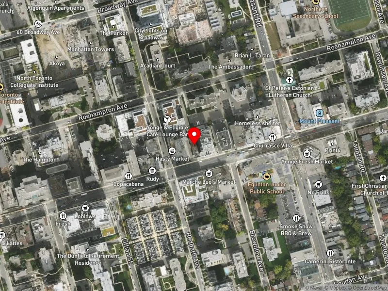 RentSafeTO apartment evaluation satellite view of 196 EGLINTON AVE E in Toronto-St. Paul's, Toronto