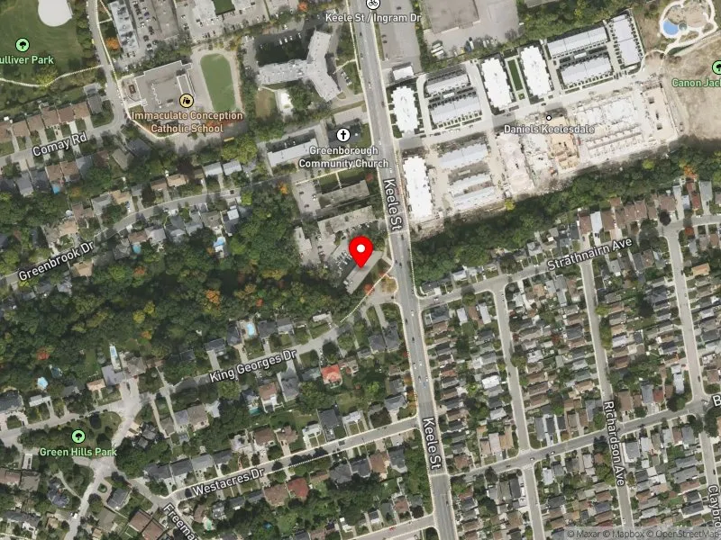 RentSafeTO apartment evaluation satellite view of 1960 KEELE ST in York South-Weston, Toronto