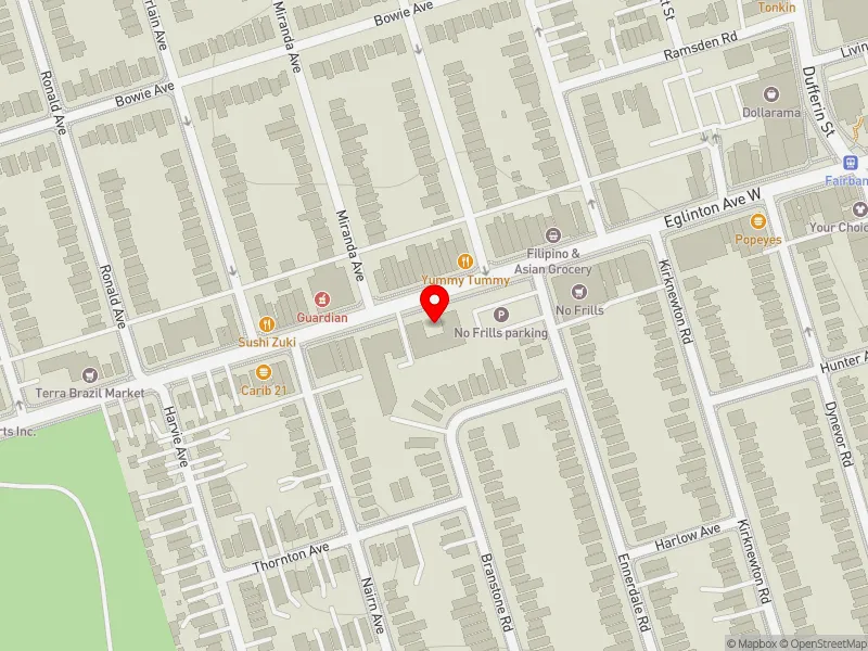 RentSafeTO apartment evaluation map view of 1969 EGLINTON AVE W in Davenport, Toronto