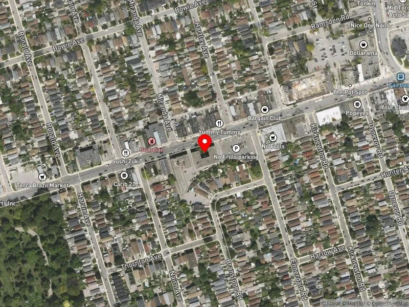 RentSafeTO apartment evaluation satellite view of 1969 EGLINTON AVE W in Davenport, Toronto