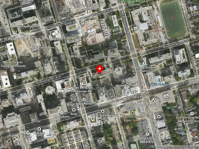 RentSafeTO apartment evaluation satellite view of 199 ROEHAMPTON AVE in Toronto-St. Paul's, Toronto