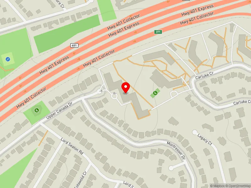 RentSafeTO apartment evaluation map view of 199 UPPER CANADA DR in Don Valley West, Toronto