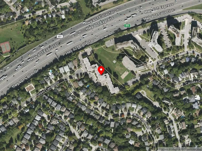 RentSafeTO apartment evaluation satellite view of 199 UPPER CANADA DR in Don Valley West, Toronto