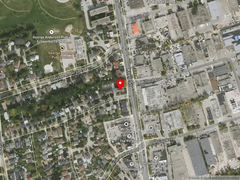 RentSafeTO apartment evaluation satellite view of 2 ARROWSMITH AVE in York South-Weston, Toronto
