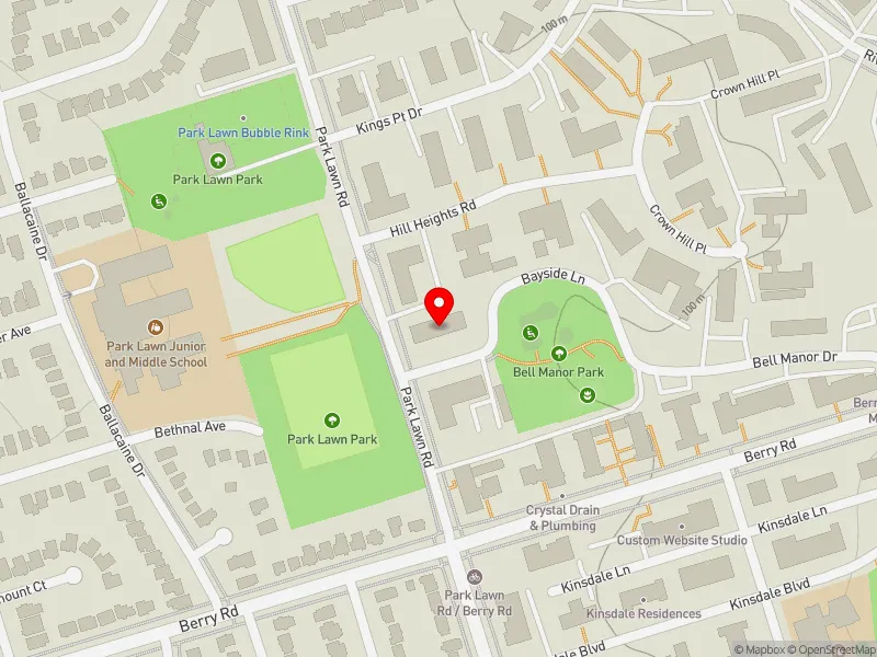 RentSafeTO apartment evaluation map view of 2 BASKING RIDGE in Etobicoke-Lakeshore, Toronto