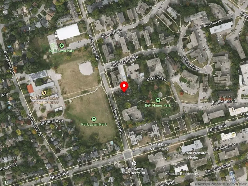 RentSafeTO apartment evaluation satellite view of 2 BASKING RIDGE in Etobicoke-Lakeshore, Toronto