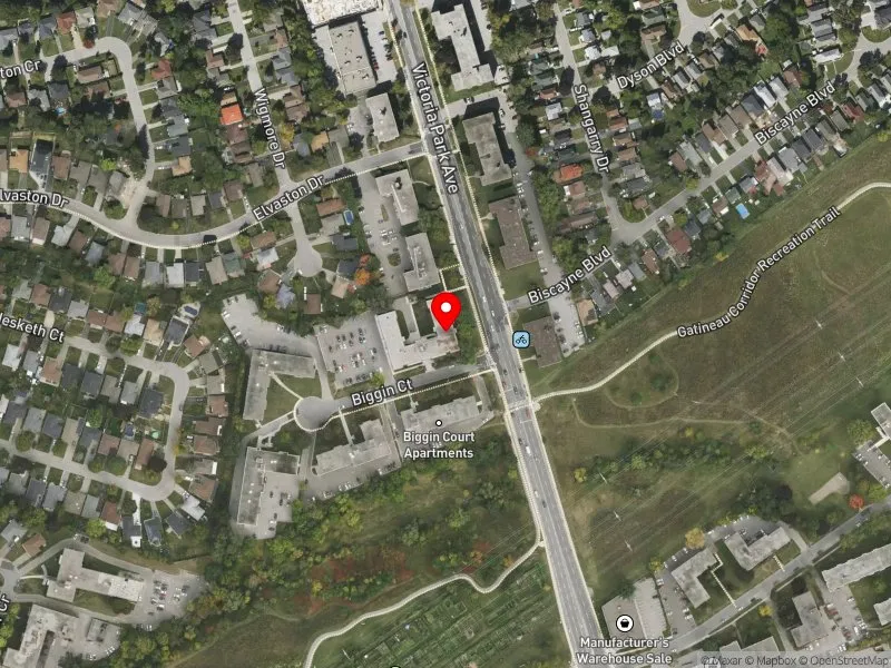 RentSafeTO apartment evaluation satellite view of 2 BIGGIN CRT in Don Valley East, Toronto