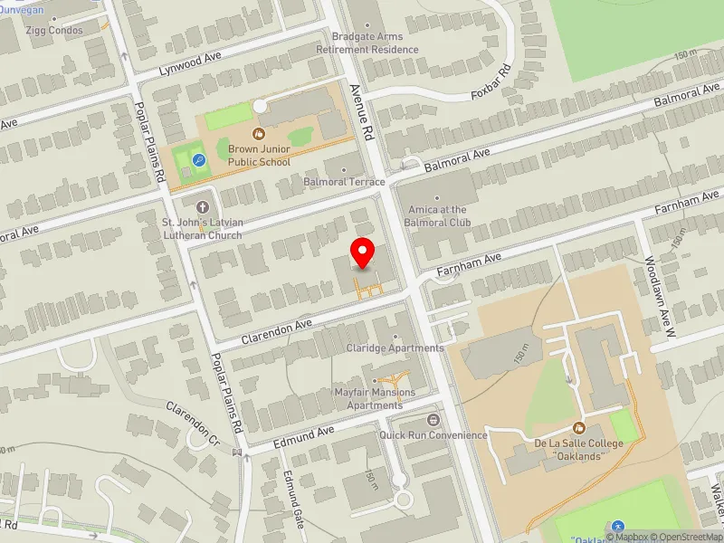 RentSafeTO apartment evaluation map view of 2 CLARENDON AVE in Toronto-St. Paul's, Toronto