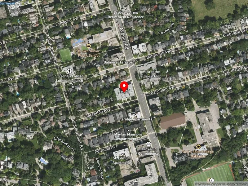 RentSafeTO apartment evaluation satellite view of 2 CLARENDON AVE in Toronto-St. Paul's, Toronto