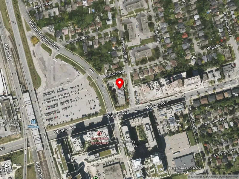 RentSafeTO apartment evaluation satellite view of 2 FAYWOOD BLVD in York Centre, Toronto
