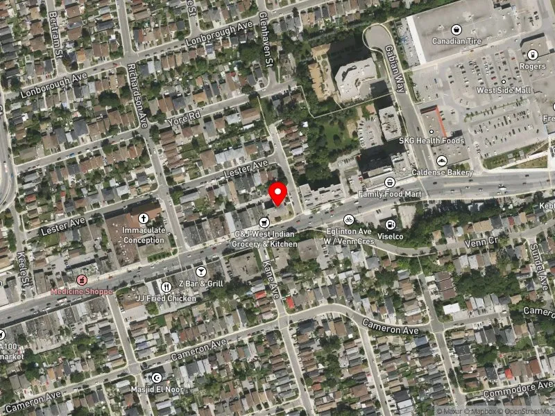RentSafeTO apartment evaluation satellite view of 2 GLENHAVEN ST in York South-Weston, Toronto