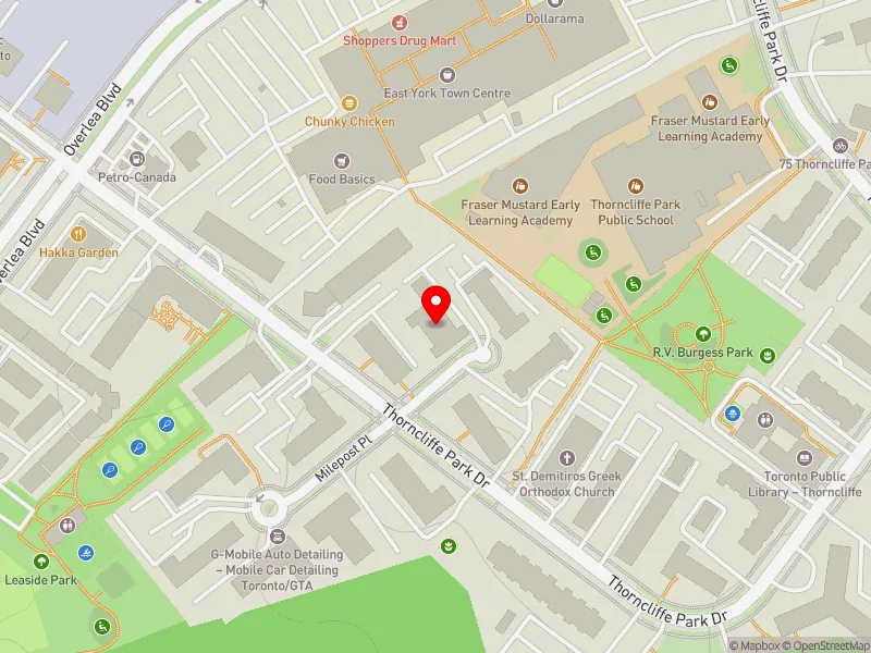 RentSafeTO apartment evaluation map view of 2 GRANDSTAND PL in Don Valley West, Toronto