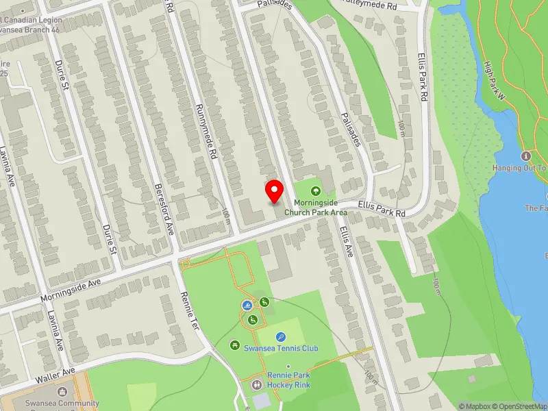 RentSafeTO apartment evaluation map view of 2 KENNEDY AVE in Parkdale-High Park, Toronto