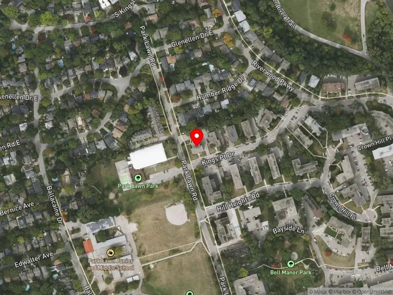 RentSafeTO apartment evaluation satellite view of 2 KINGS POINT DR in Etobicoke-Lakeshore, Toronto