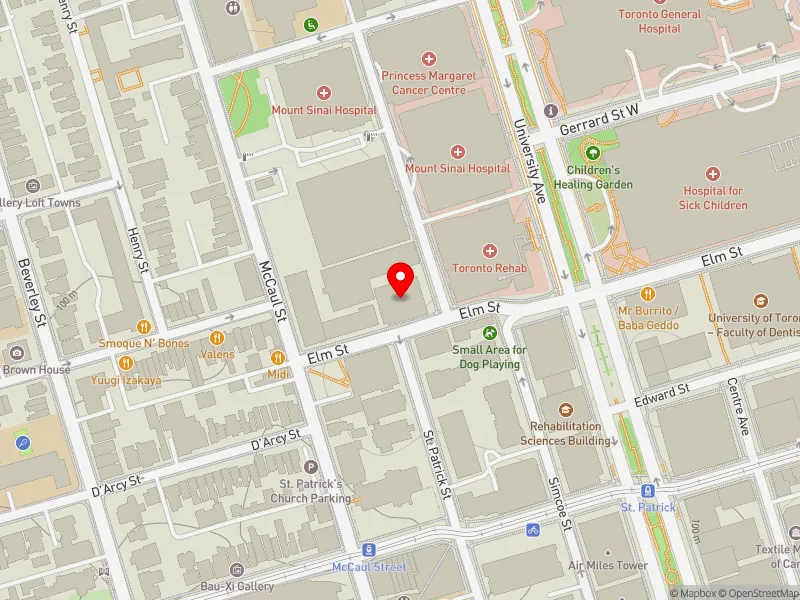 RentSafeTO apartment evaluation map view of 2 MURRAY ST in University-Rosedale, Toronto