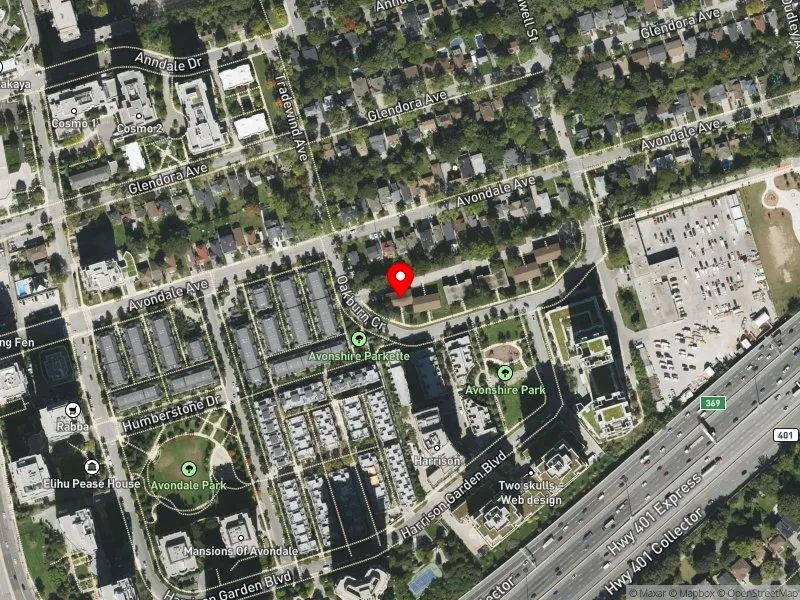 RentSafeTO apartment evaluation satellite view of 2 OAKBURN CRES in Willowdale, Toronto