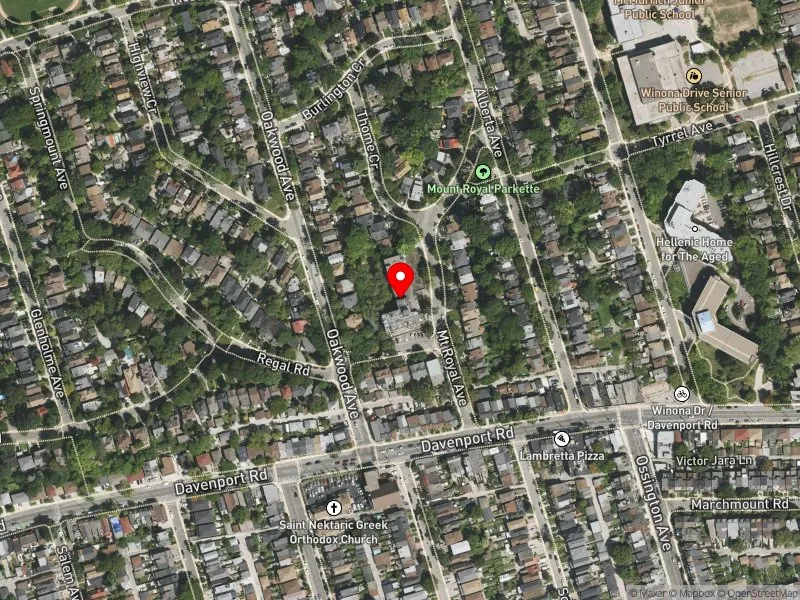 RentSafeTO apartment evaluation satellite view of 2 REGAL RD in Davenport, Toronto