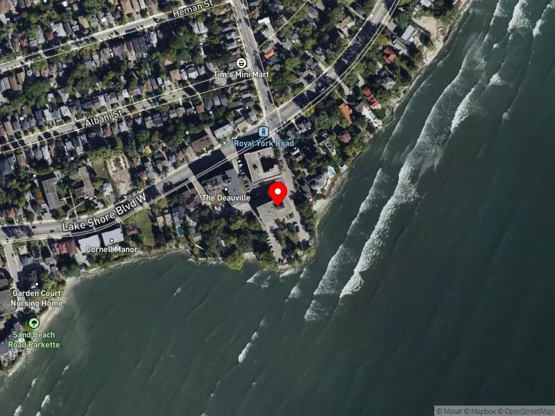 RentSafeTO apartment evaluation satellite view of 2 ROYAL YORK RD in Etobicoke-Lakeshore, Toronto