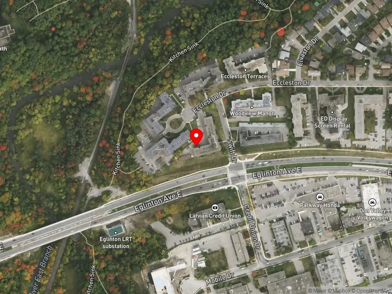 RentSafeTO apartment evaluation satellite view of 2 SWIFT DR in Don Valley East, Toronto