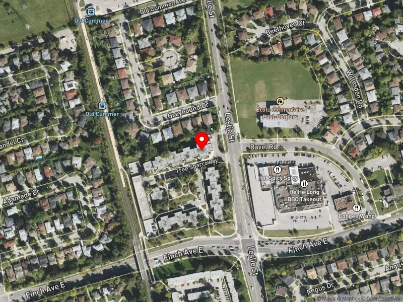 RentSafeTO apartment evaluation satellite view of 2 TREE SPARROWAY in Don Valley North, Toronto