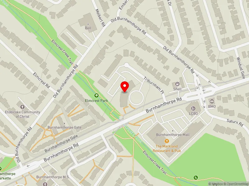 RentSafeTO apartment evaluation map view of 2 TRIBURNHAM PL in Etobicoke Centre, Toronto