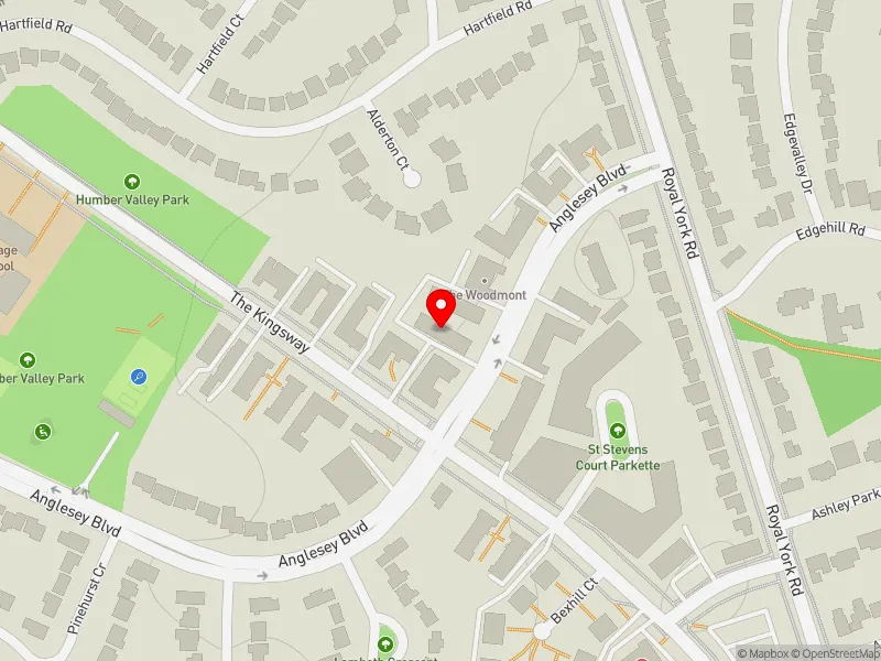 RentSafeTO apartment evaluation map view of 20 ANGLESEY BLVD in Etobicoke Centre, Toronto