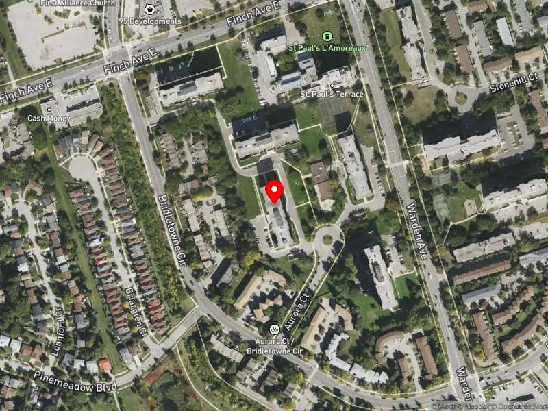 RentSafeTO apartment evaluation satellite view of 20 AURORA CRT in Scarborough-Agincourt, Toronto