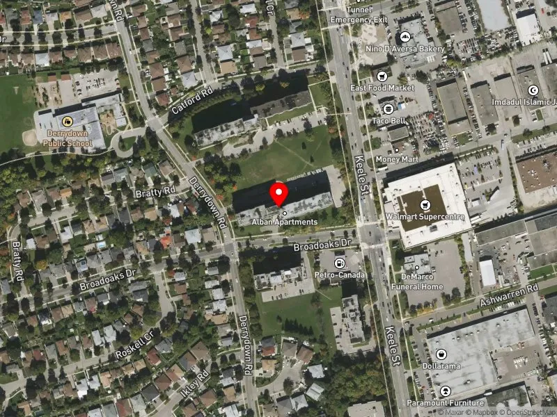 RentSafeTO apartment evaluation satellite view of 20 BROADOAKS DR in Humber River-Black Creek, Toronto