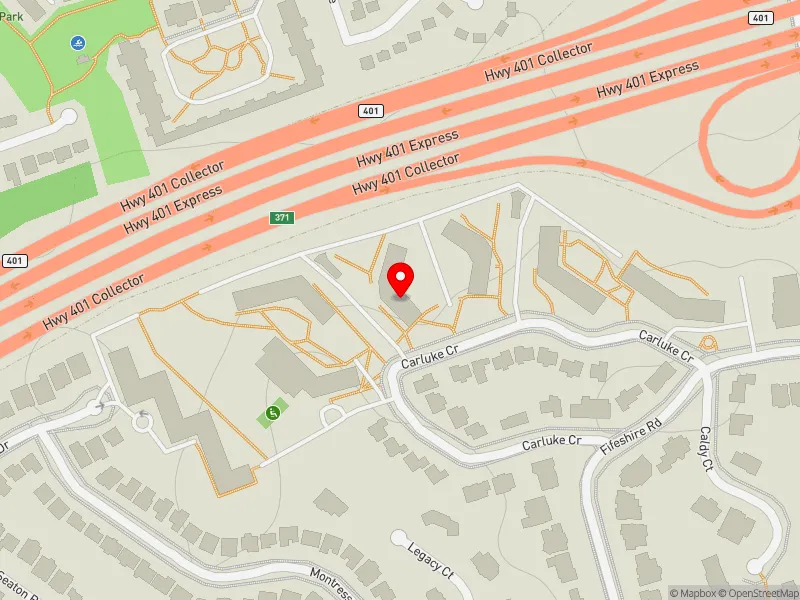 RentSafeTO apartment evaluation map view of 20 CARLUKE CRES in Don Valley West, Toronto
