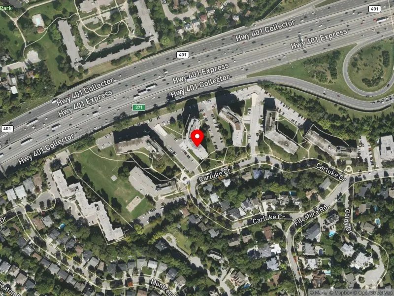 RentSafeTO apartment evaluation satellite view of 20 CARLUKE CRES in Don Valley West, Toronto