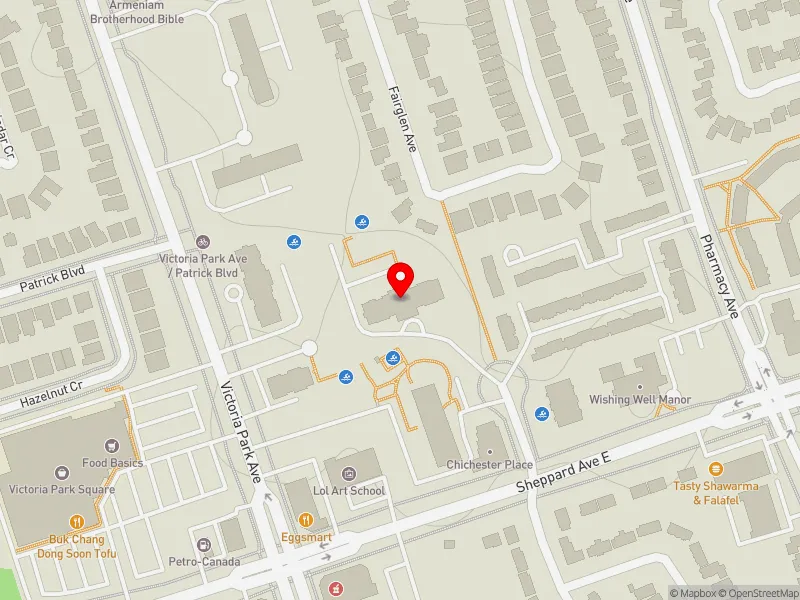 RentSafeTO apartment evaluation map view of 20 CHICHESTER PL in Scarborough-Agincourt, Toronto