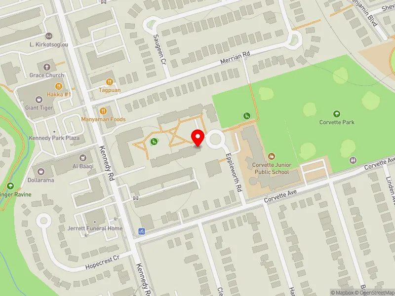 RentSafeTO apartment evaluation map view of 20 EPPLEWORTH RD in Scarborough Southwest, Toronto