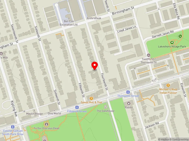 RentSafeTO apartment evaluation map view of 20 FOURTEENTH ST in Etobicoke-Lakeshore, Toronto